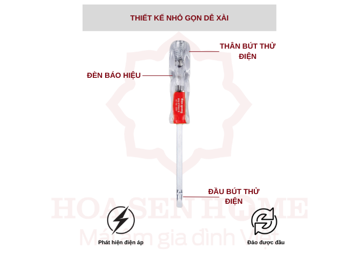 Bút thử điện ETP02 R (đổi đầu, đỏ)