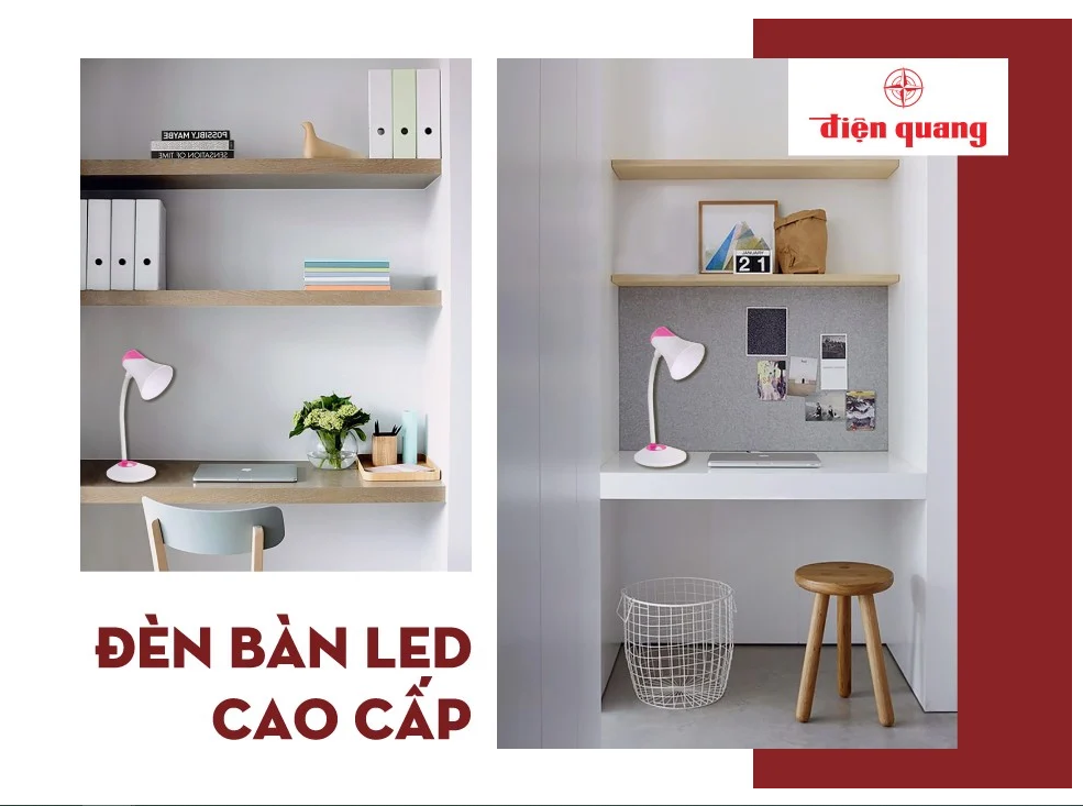 Đèn bàn bảo vệ thị lực DKL15 WP B (màu trắng- hồng, bóng led daylight)