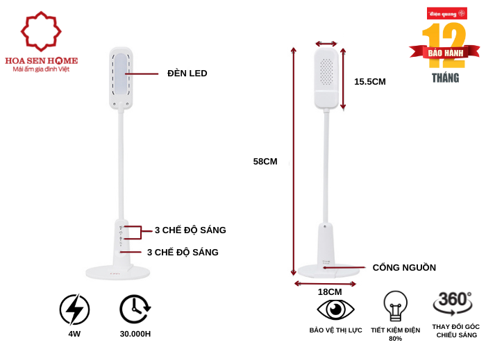 Đèn bàn led LDL04 4W