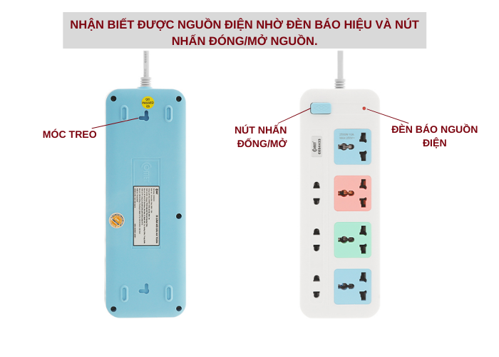 Ổ cắm nối dài an toàn COMET CES443 dây 5m