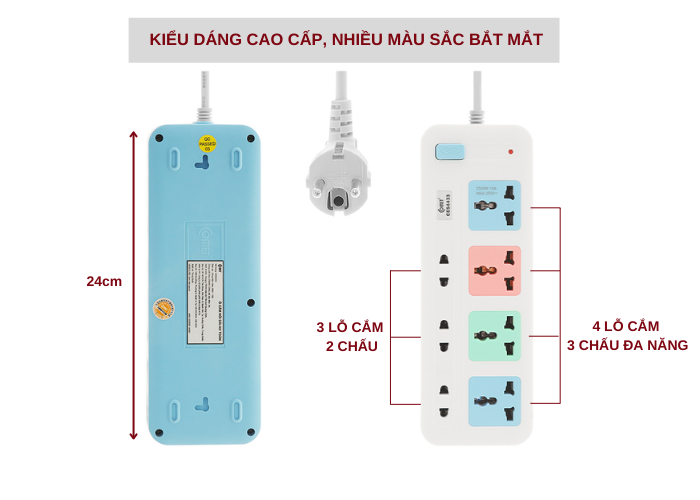 Ổ cắm nối dài an toàn COMET CES443 dây 5m