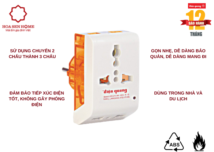 Phích cắm chuyển EPC NK-803-K-O (Màu cam)