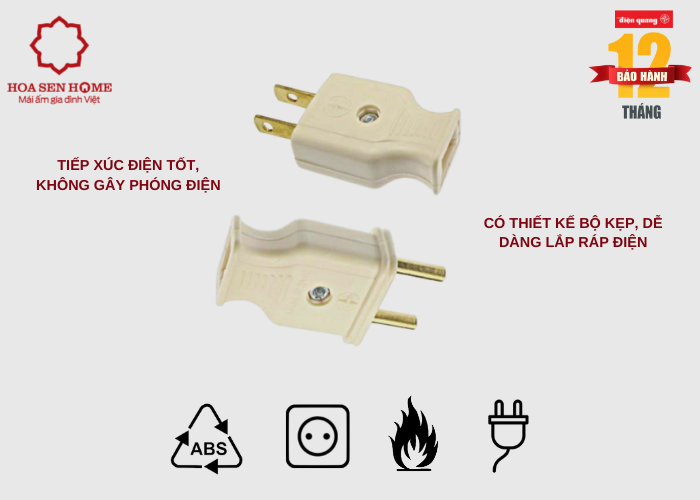 Phích cắm PC 2A-02 (chân tròn)